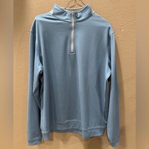 Peter Millar Perth Performance Quarter-Zip - Light Blue - Large